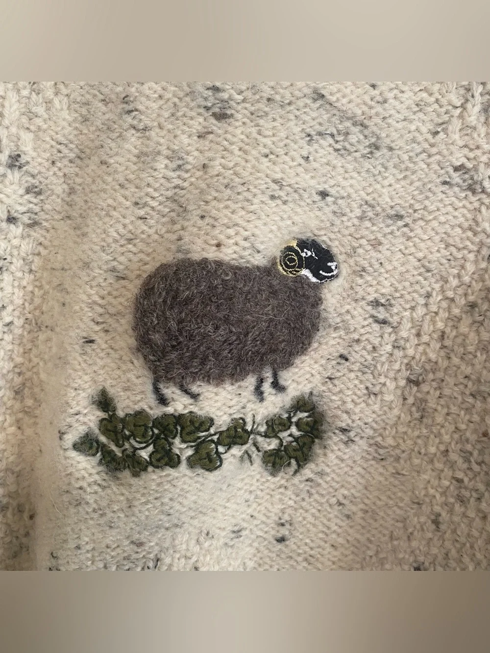 Blarney Castle Designs Made in Ireland Chunky 100% Wool Sheep Graphic Sweater S